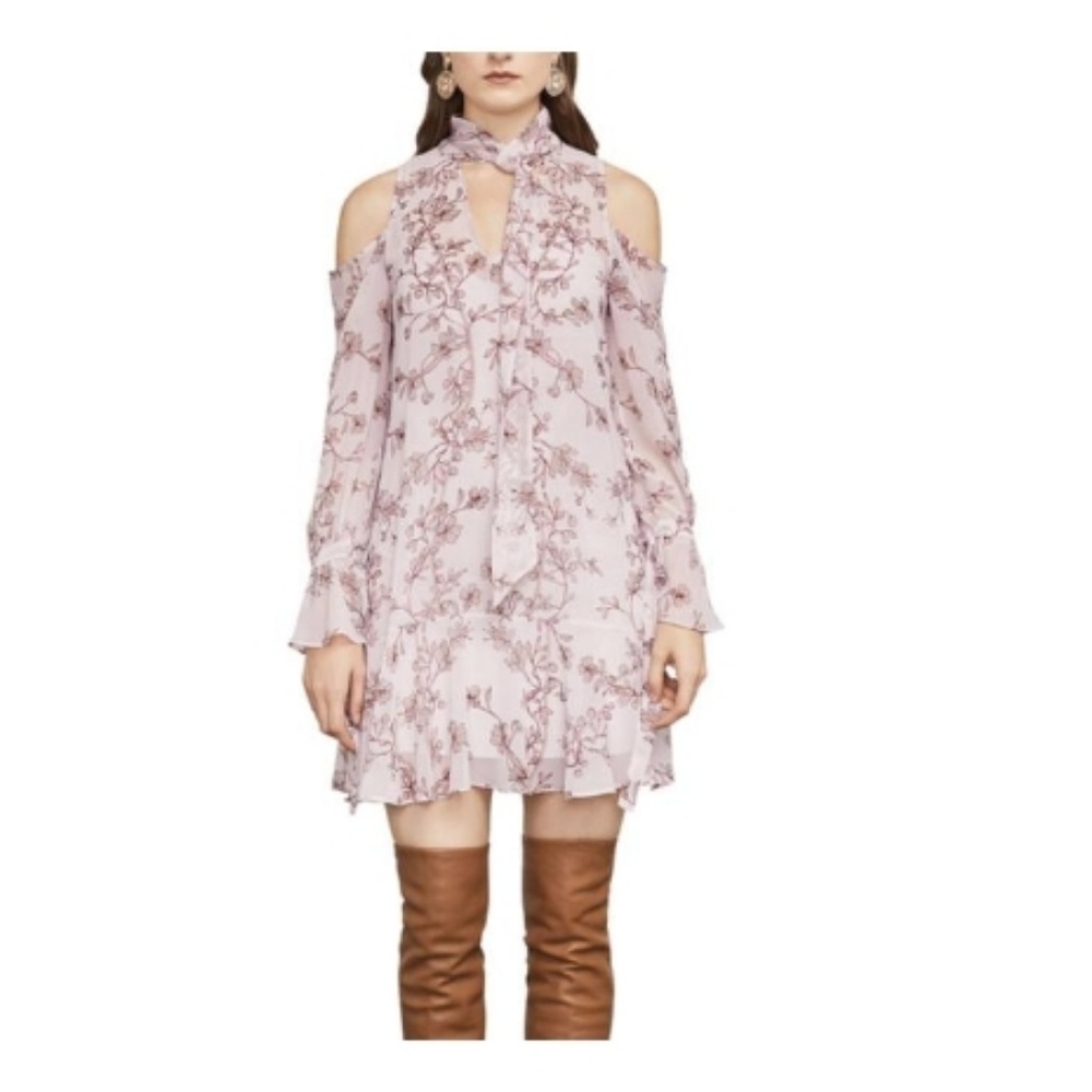 BCBGMAXAZRIA JANUS COLD-SHOUDER DRESS XS
